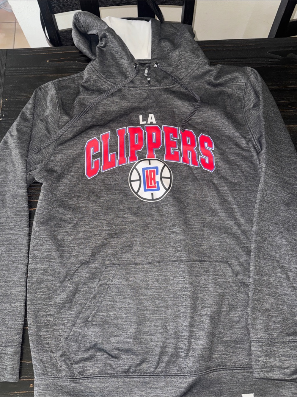 NBA LA Clippers Dark Gray Pullover Hoodie with Red Logo